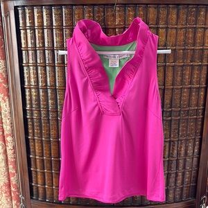 Gretchen Scott Designs Pink Ruffled Sleeveless Blouse